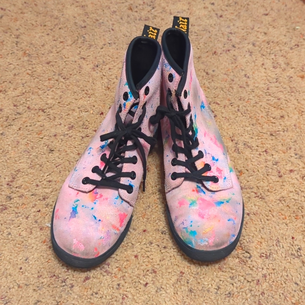 Colorful suede Doc Martin boots
